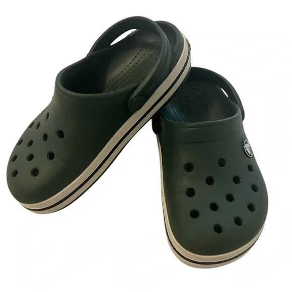 Crocs Crocband Slip On Clogs Forest Green Shoes Size c11 c 11 Little Kids Boys - Picture 2 of 10